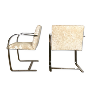 Mies Van Der Rohe Brno Chairs for Knoll in Brazilian Cowhide
