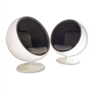 Ball Chairs in the Style of Eero Aarnio in Loro Piana Alpaca and Virgin Wool