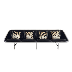 Model 6833 Leather Sling Sofa, George Nelson for Herman Miller, with Four Zebra Hide Pillows