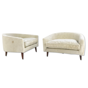 Adrian Pearsall Cloud Chairs for Craft Associates in Ivory Cowhide
