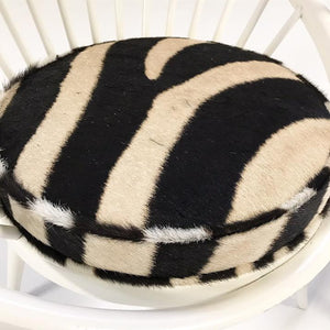 Pair of Yngve Ekstrom Circle Chairs Reupholstered in Zebra Hide