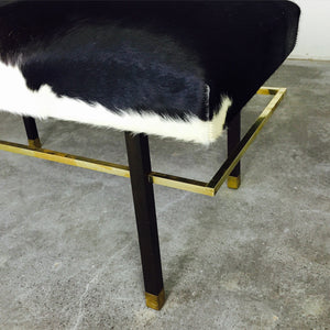 Harvey Probber Mahogany and Brass Bench