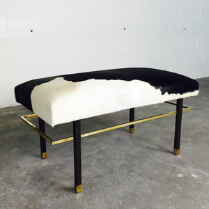 Harvey Probber Mahogany and Brass Bench