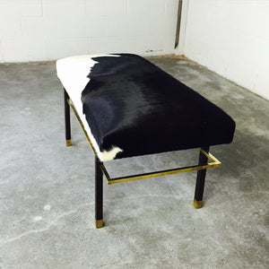 Harvey Probber Mahogany and Brass Bench