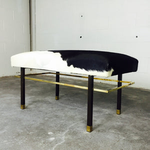 Harvey Probber Mahogany and Brass Bench