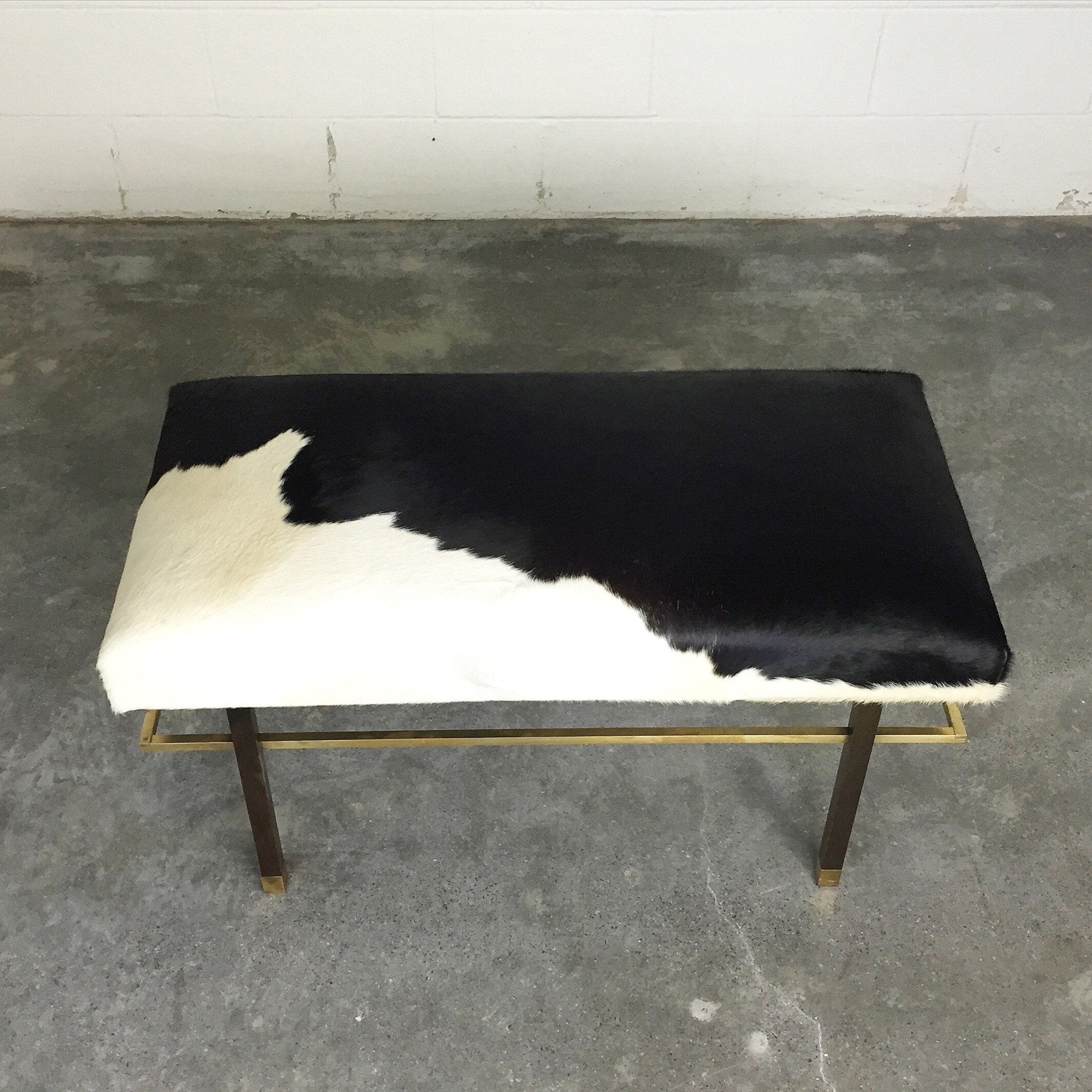 Harvey Probber Mahogany and Brass Bench