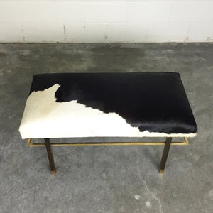 Harvey Probber Mahogany and Brass Bench