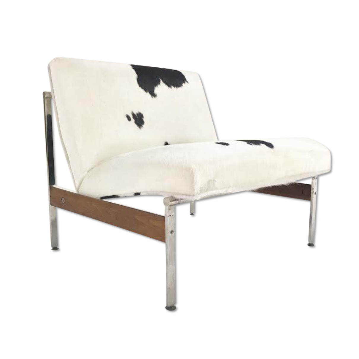 Glenn of California Lounge Chair Reupholstered in Brazilian Cowhide