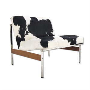 Glenn of California Lounge Chair Reupholstered in Brazilian Cowhide