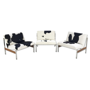 Glenn of California Lounge Chairs in Brazilian Cowhide - A Trio
