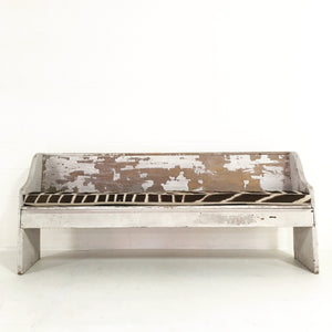 EARLY CHURCH PEW BENCH with Zebra Hide Cushion