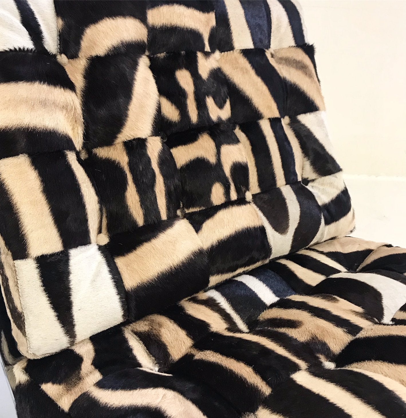 Barcelona Style Chairs in Patchwork Zebra Hide