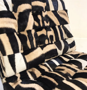 Barcelona Style Chairs in Patchwork Zebra Hide