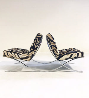 Barcelona Style Chairs in Patchwork Zebra Hide