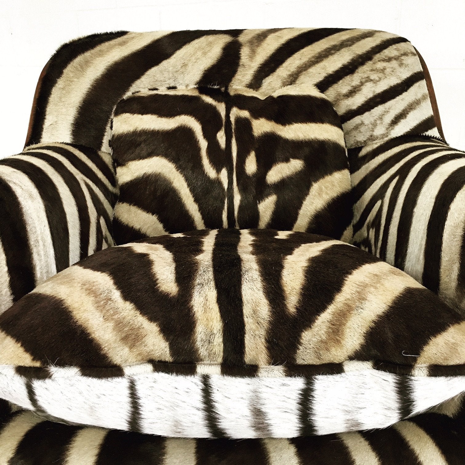 Bill Stephens for Knoll Lounge Chair in Zebra Hide