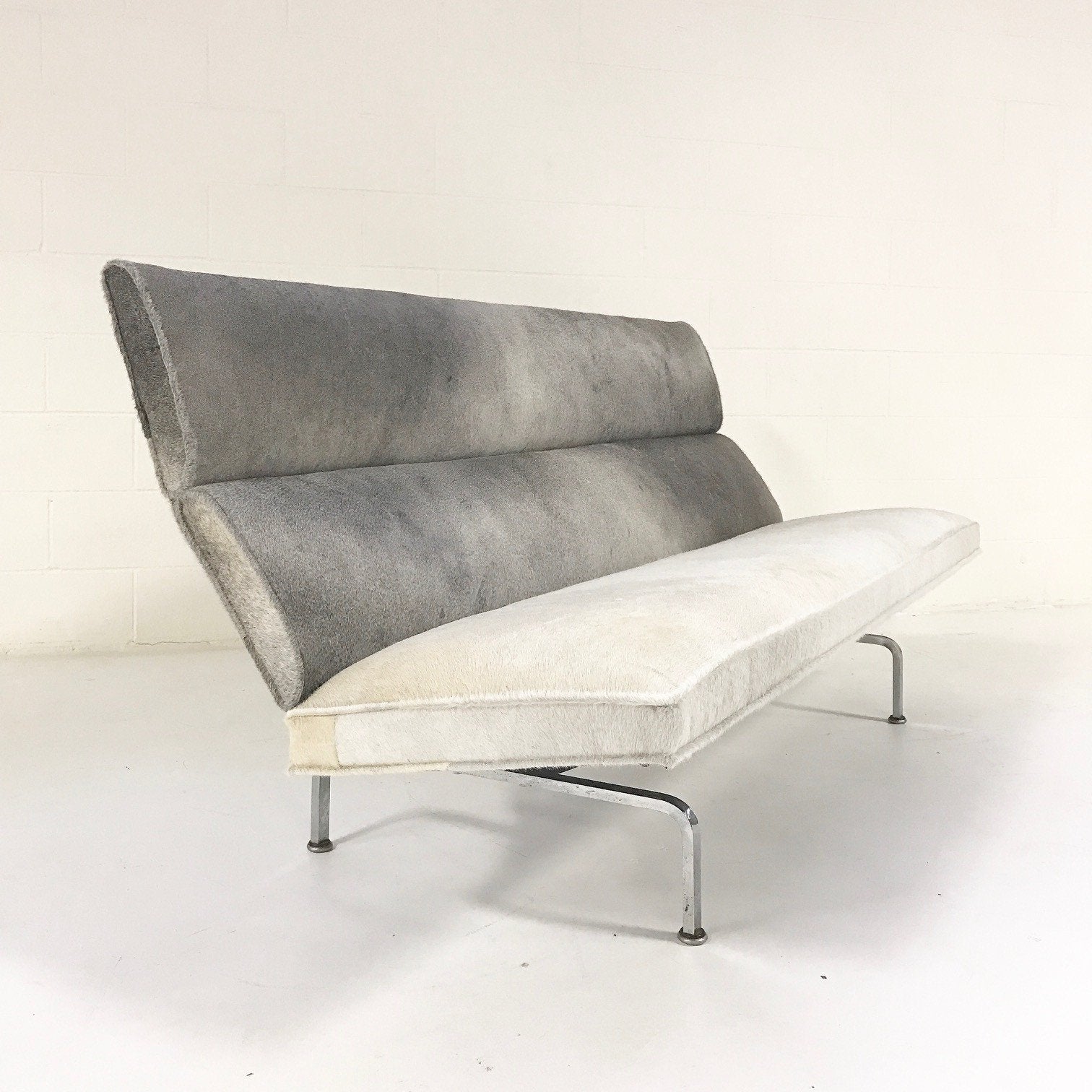 Charles & Ray Eames for Herman Miller Compact Sofa in Salt & Pepper Cowhide
