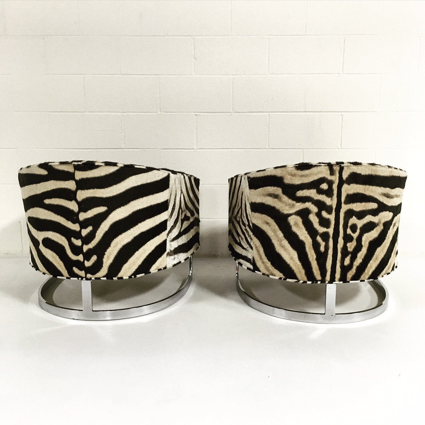 Milo Baughman Club Chairs with Chrome Frame