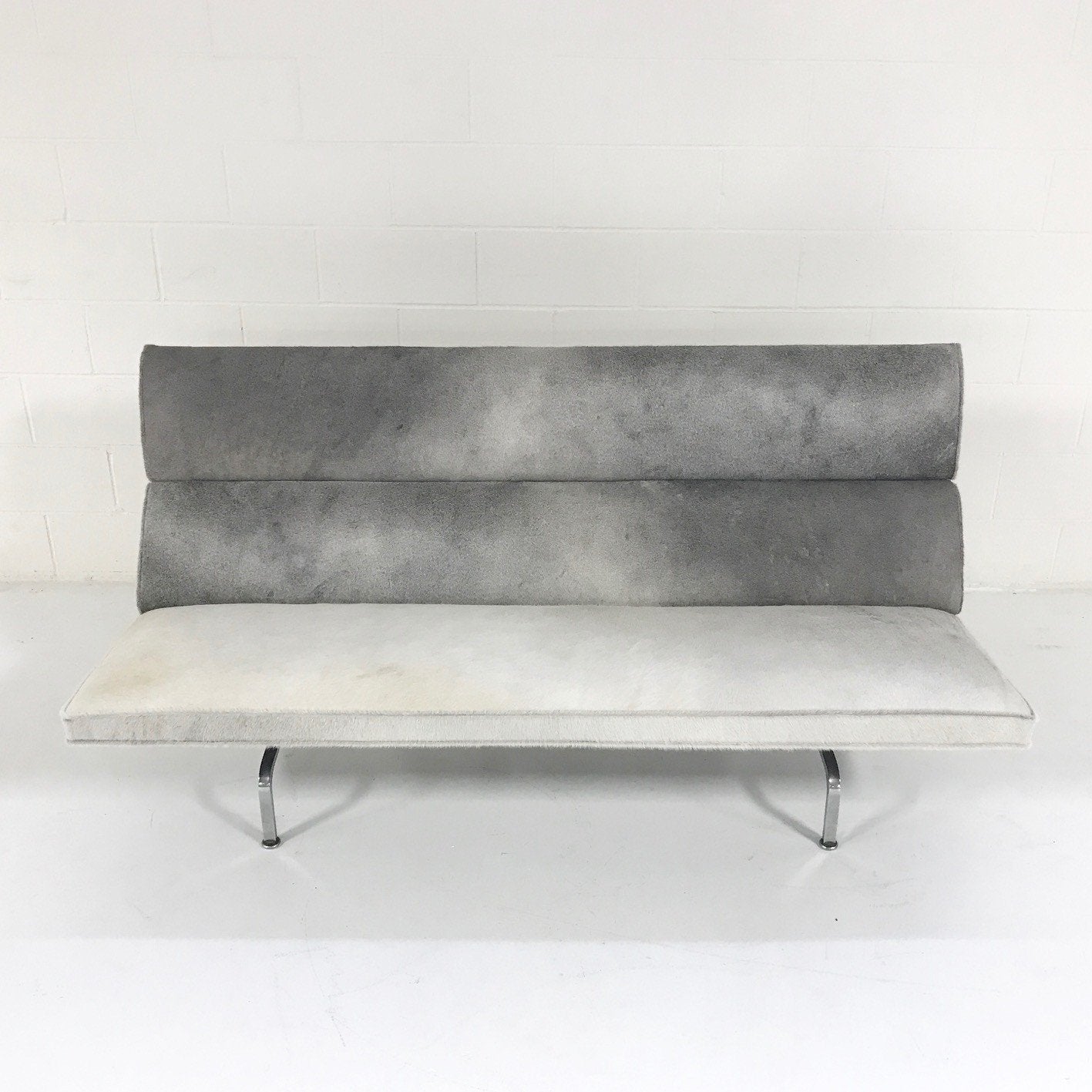 Charles & Ray Eames for Herman Miller Compact Sofa in Salt & Pepper Cowhide