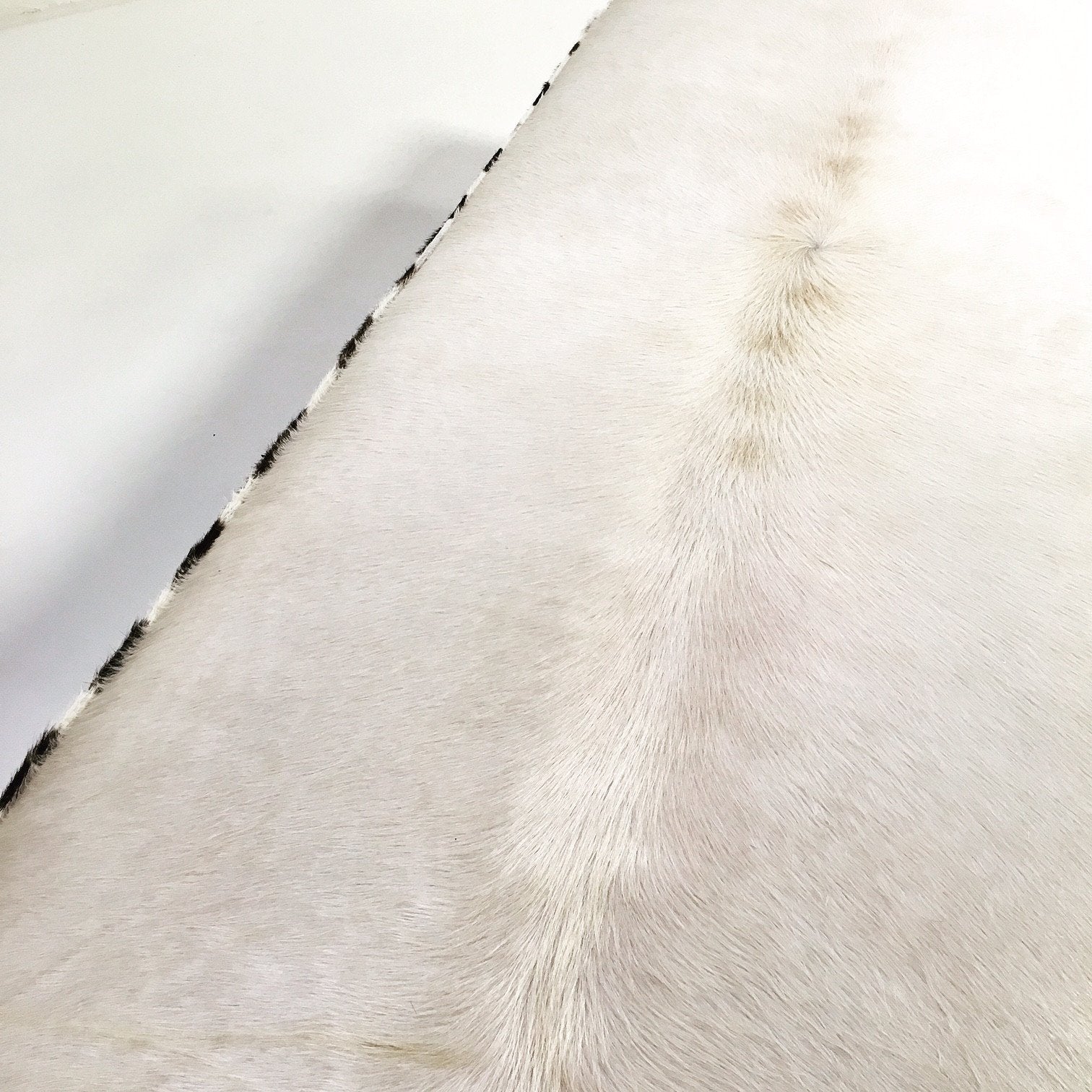 Modern Chrome Bench in Ivory Cowhide and Zebra Hide