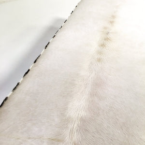 Modern Chrome Bench in Ivory Cowhide and Zebra Hide