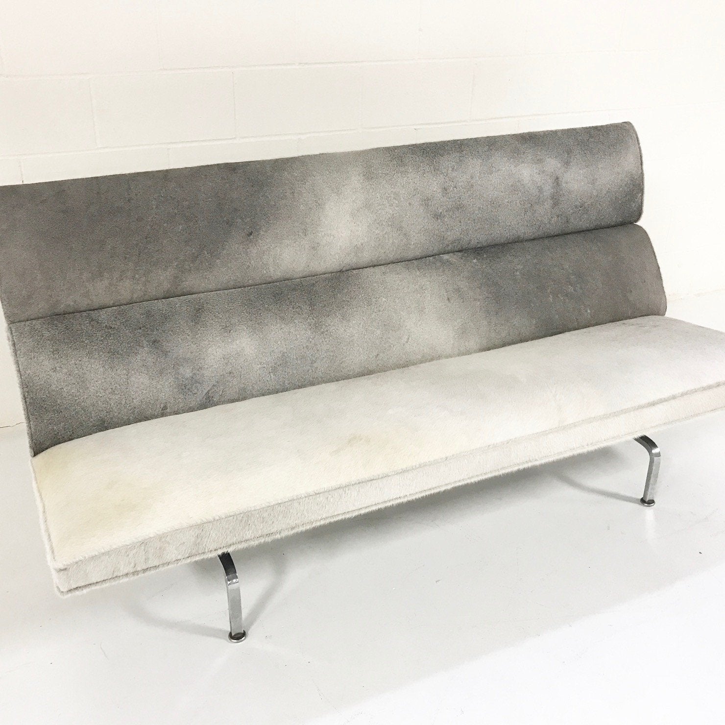 Charles & Ray Eames for Herman Miller Compact Sofa in Salt & Pepper Cowhide