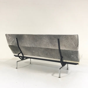 Charles & Ray Eames for Herman Miller Compact Sofa in Salt & Pepper Cowhide