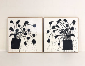 John O'Hara. Botanical, 221. Two-Panel Work. 37x37"