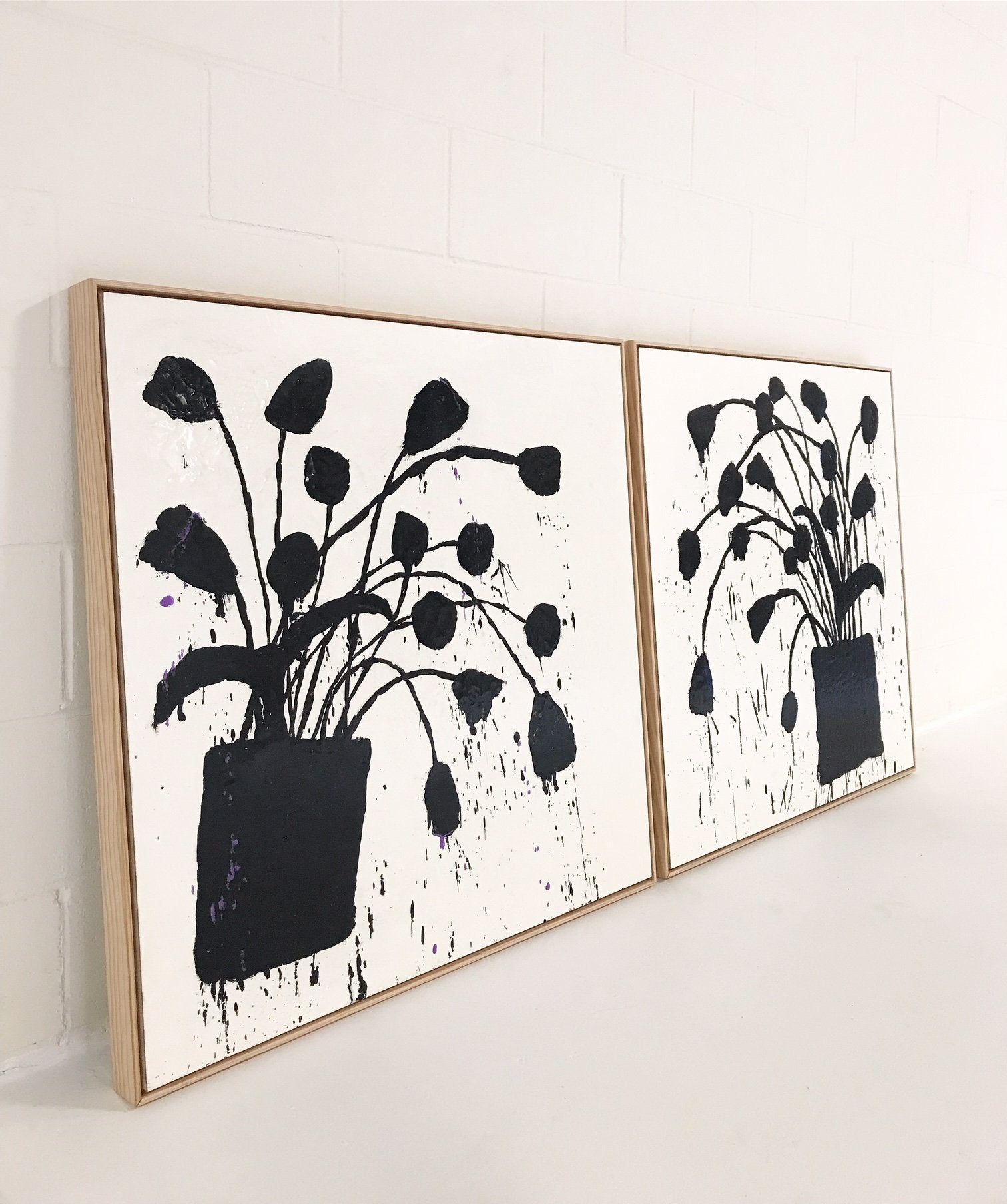 John O'Hara. Botanical, 221. Two-Panel Work. 37x37"