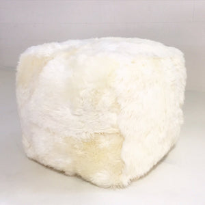 Sheepskin Cube Ottoman