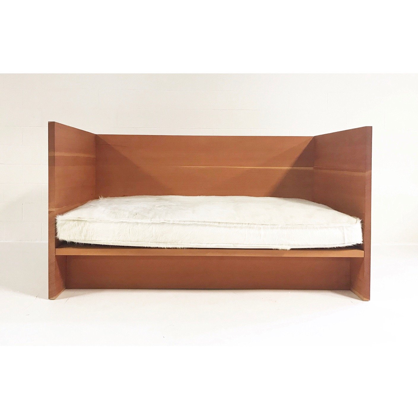 Donald Judd Daybed Sofa with Brazilian Cowhide Feather-Filled Mattress