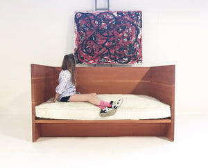 Donald Judd Daybed Sofa with Brazilian Cowhide Feather-Filled Mattress