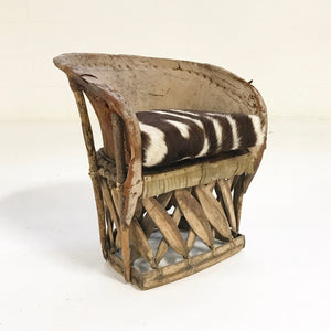 Mini Equipale Chair with Zebra Hide Cushion