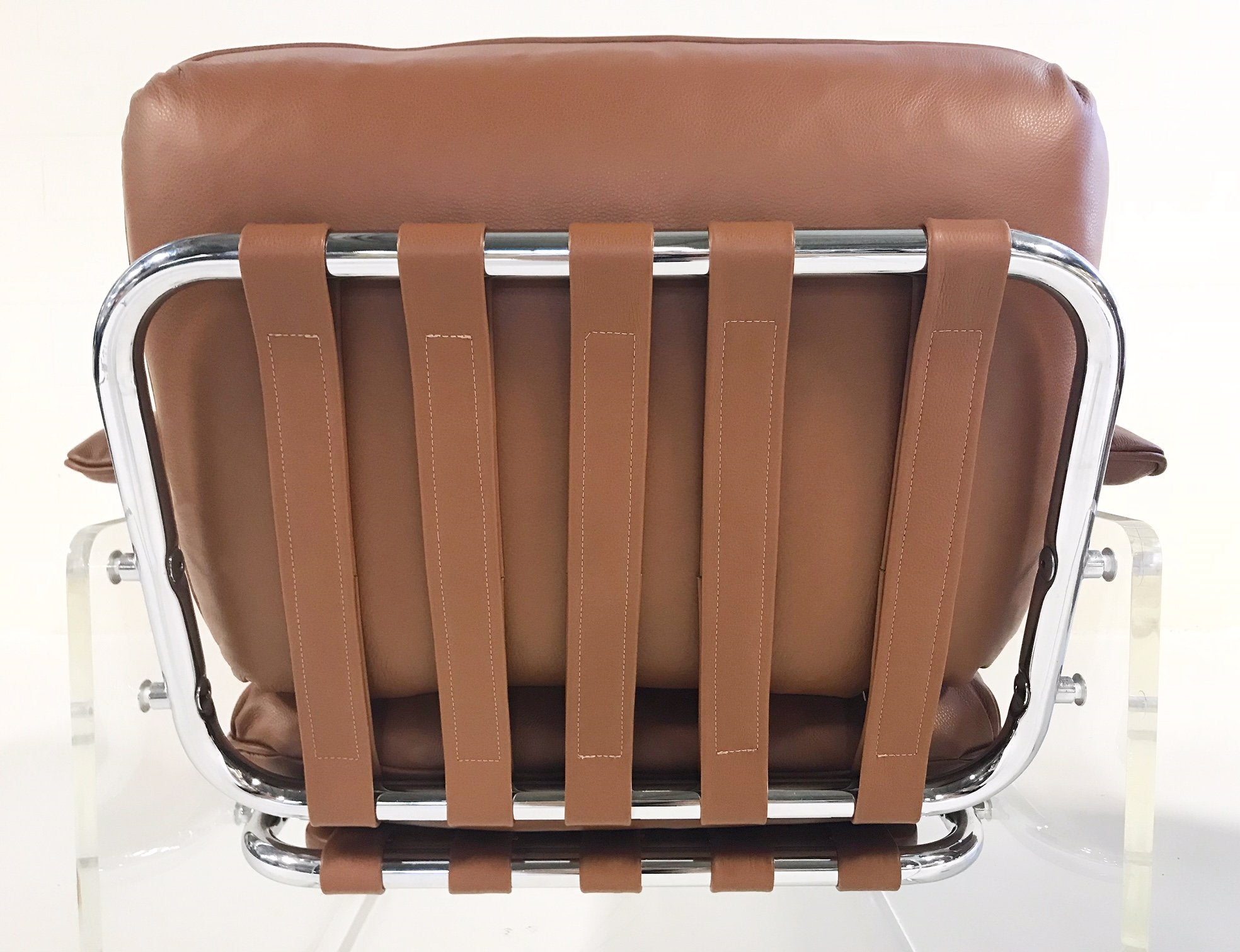 Pace Collection Argenta Lucite Chairs in Loro Piana Italian Buffalo Hide