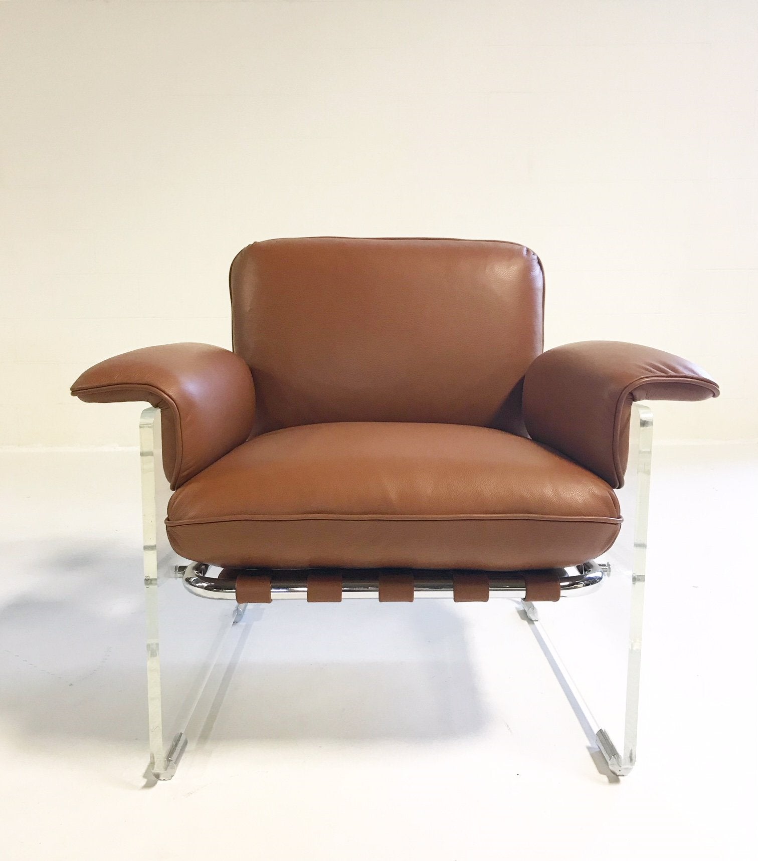 Pace Collection Argenta Lucite Chairs in Loro Piana Italian Buffalo Hide
