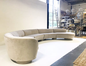 Vladimir Kagan for Directional Cloud Sofa in Loro Piana Grey Velvet