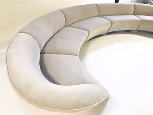 Vladimir Kagan for Directional Cloud Sofa in Loro Piana Grey Velvet