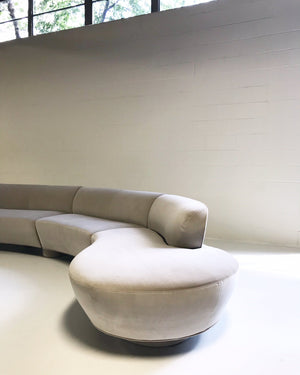 Vladimir Kagan for Directional Cloud Sofa in Loro Piana Grey Velvet