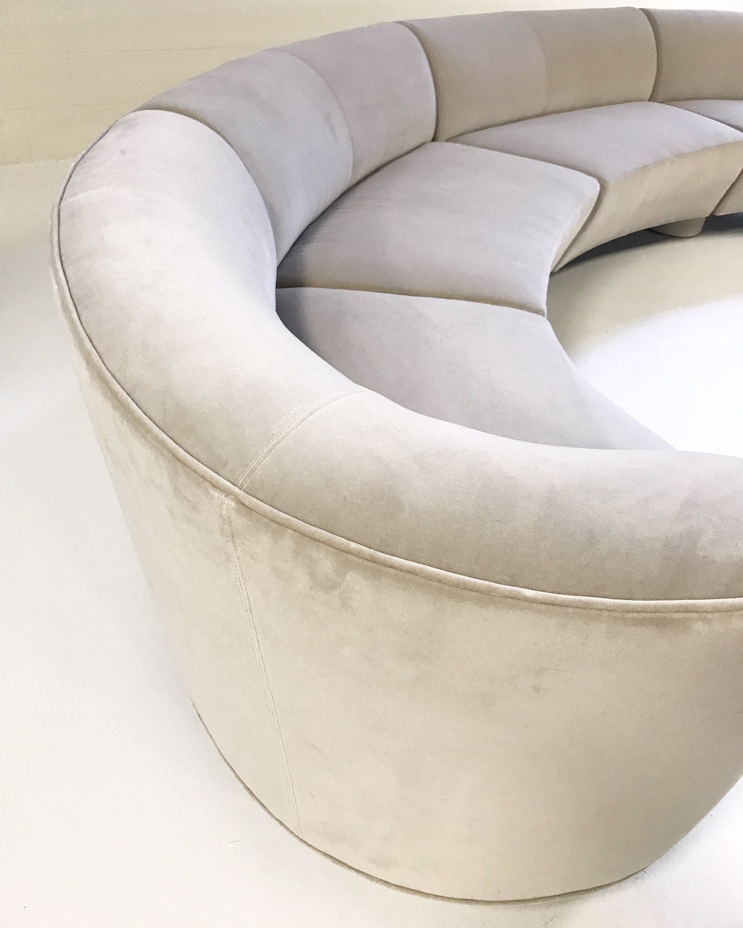 Vladimir Kagan for Directional Cloud Sofa in Loro Piana Grey Velvet