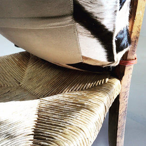 PROVINCIAL SIDE CHAIR with Zebra Hide Cushion