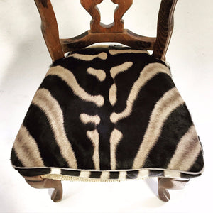 PROVINCIAL SIDE CHAIR with Zebra Hide Cushion