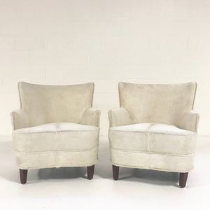 Petite Armchairs in Brazilian Cowhide