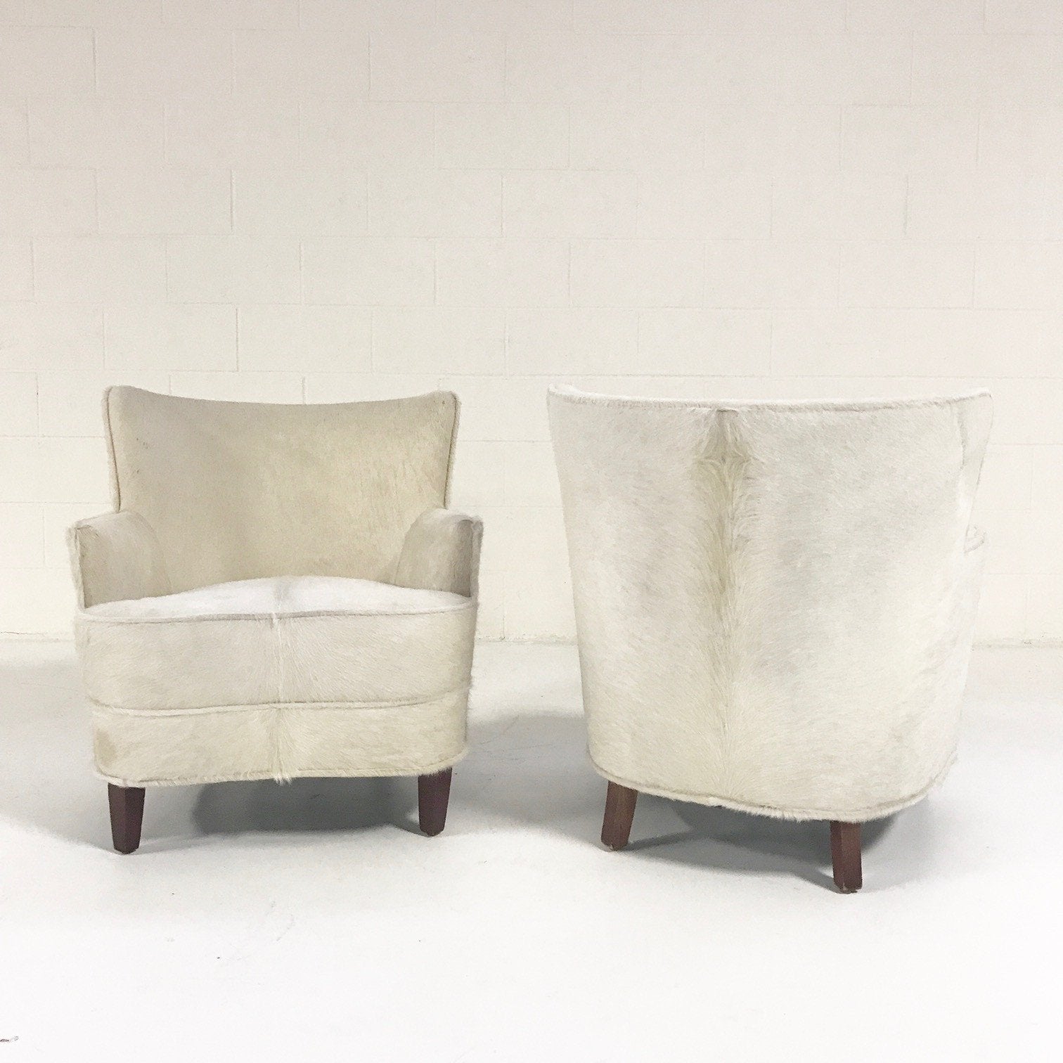Petite Armchairs in Brazilian Cowhide