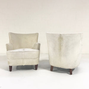 Petite Armchairs in Brazilian Cowhide
