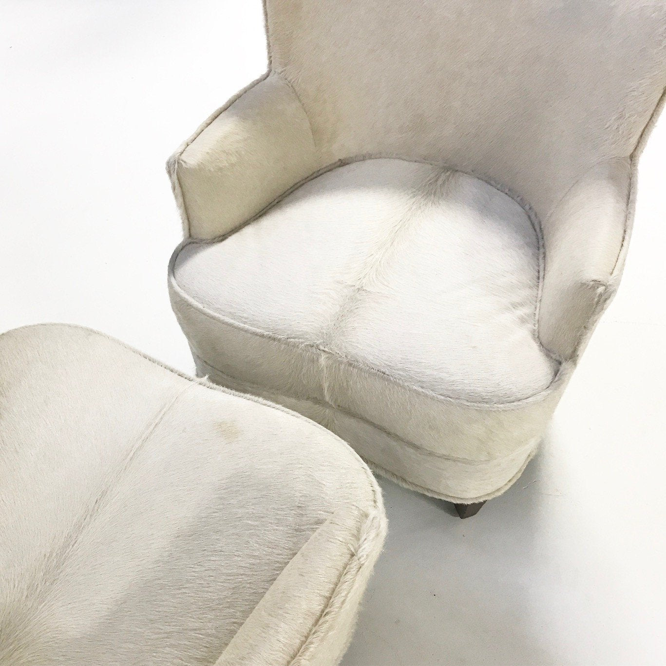 Petite Armchairs in Brazilian Cowhide