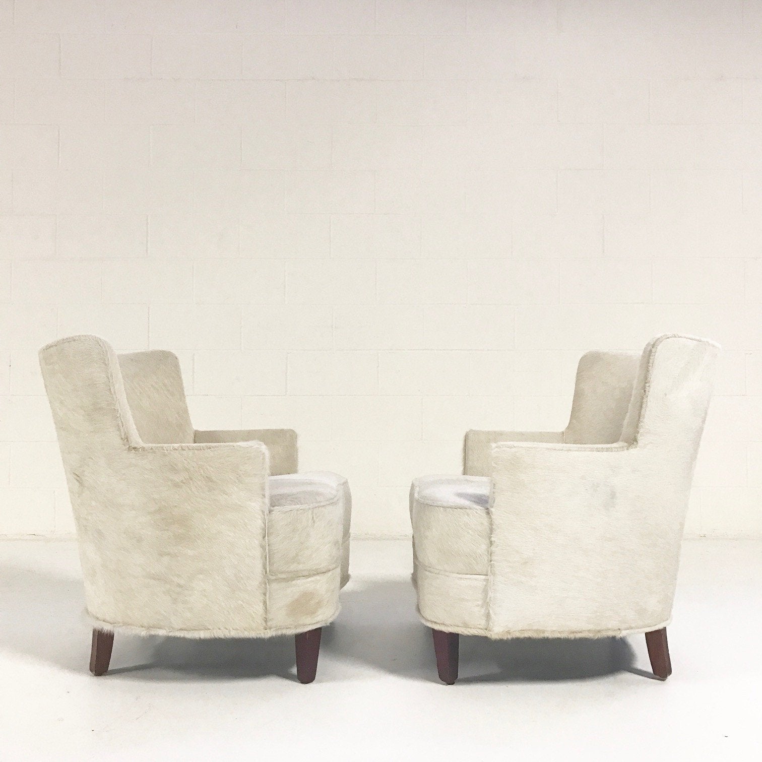 Petite Armchairs in Brazilian Cowhide