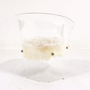 Modern Lucite Chair in Brazilian Sheepskin