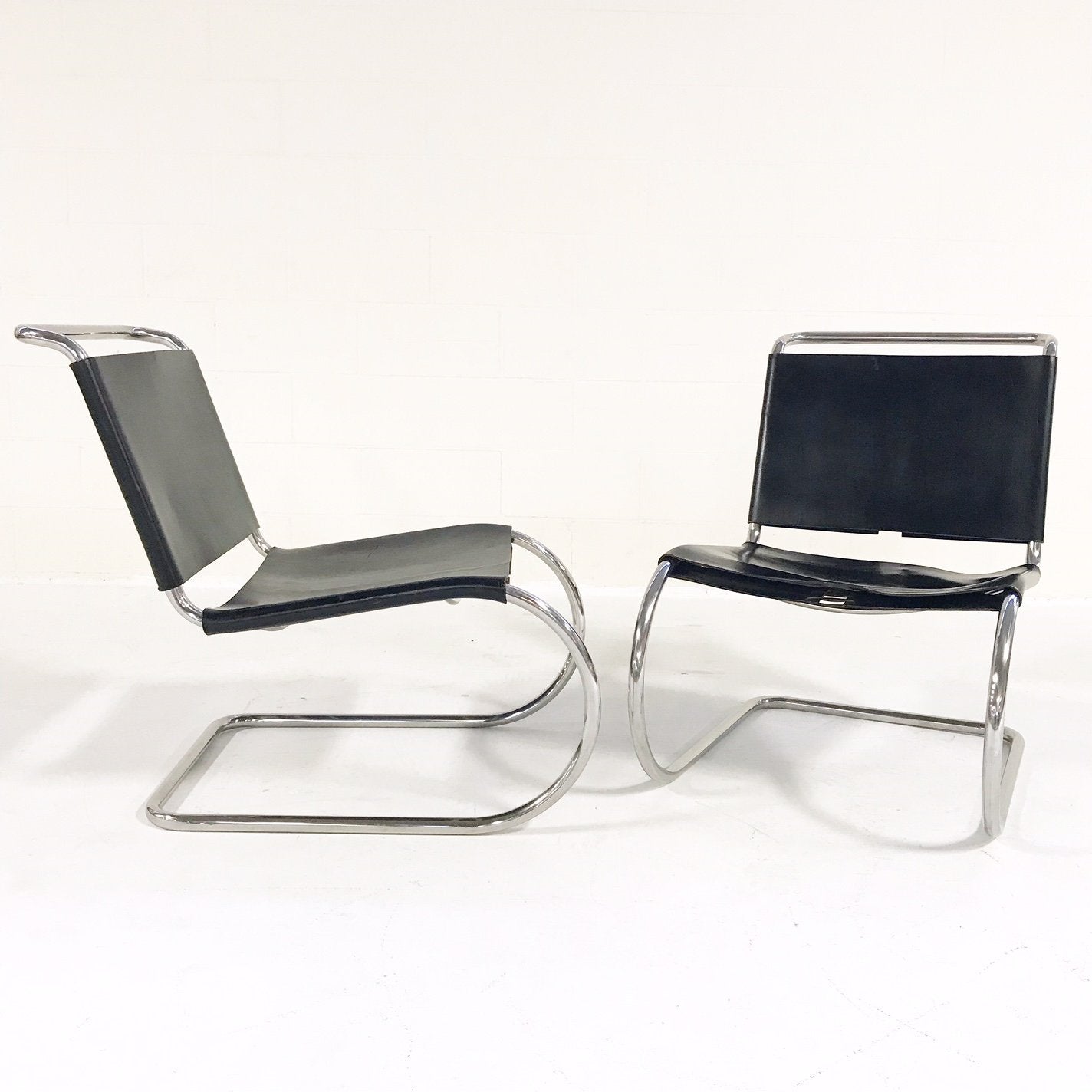 Ludwig Mies Van Der Rohe for Knoll MR Chairs with Brazilian Sheepskins