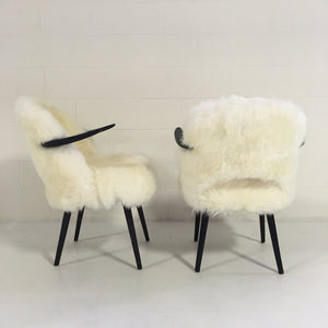 Thonet Armchairs in Sheepskin