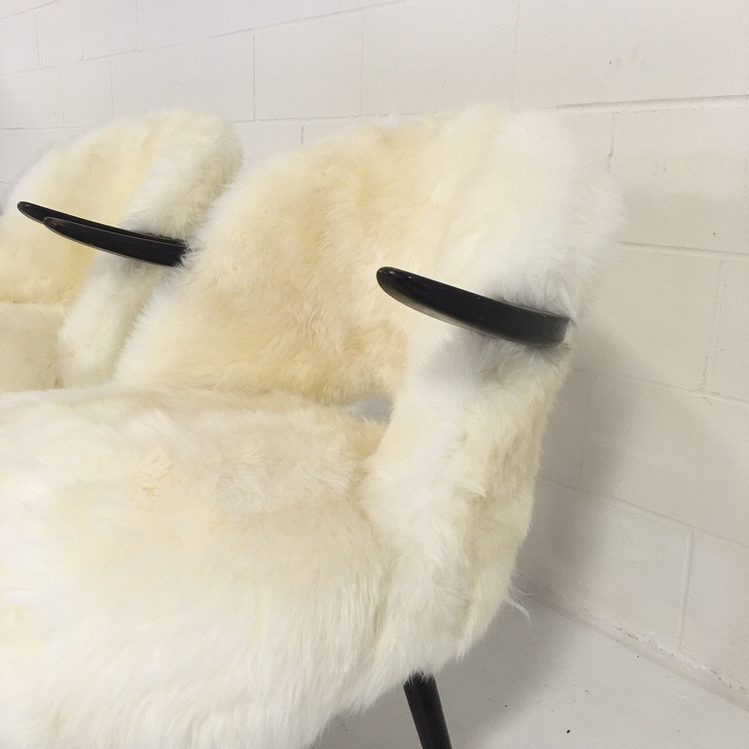 Thonet Armchairs in Sheepskin