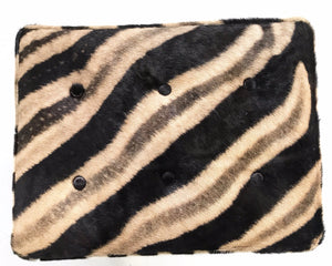 Billy Baldwin Style X Bench Ottoman Reupholstered in Zebra Hide